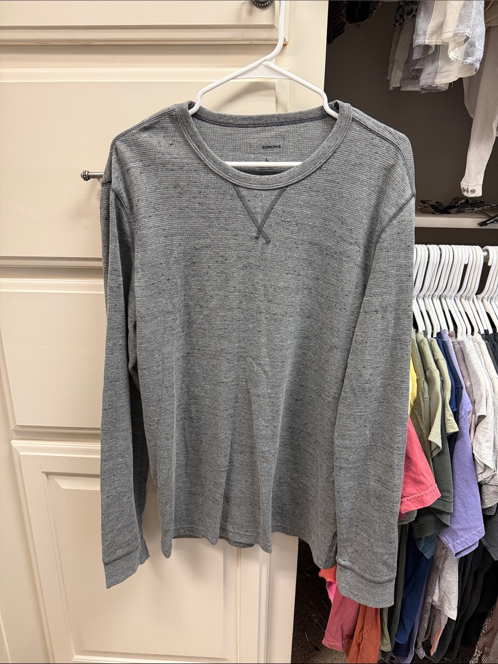 Sonoma Men's Long Sleeve Crewneck Shirt - Heather Gray
